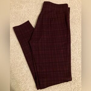 Loft Maroon Plaid Leggings